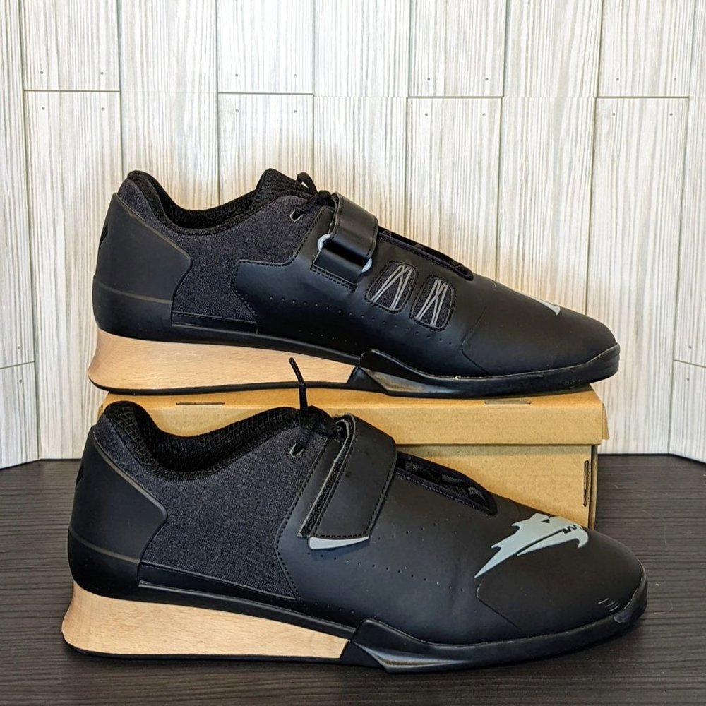 NWOB Velaasa Strake Olympic Weightlifting Shoe in Black Unisex M's15 W's 16.5 - Picture 2 of 7